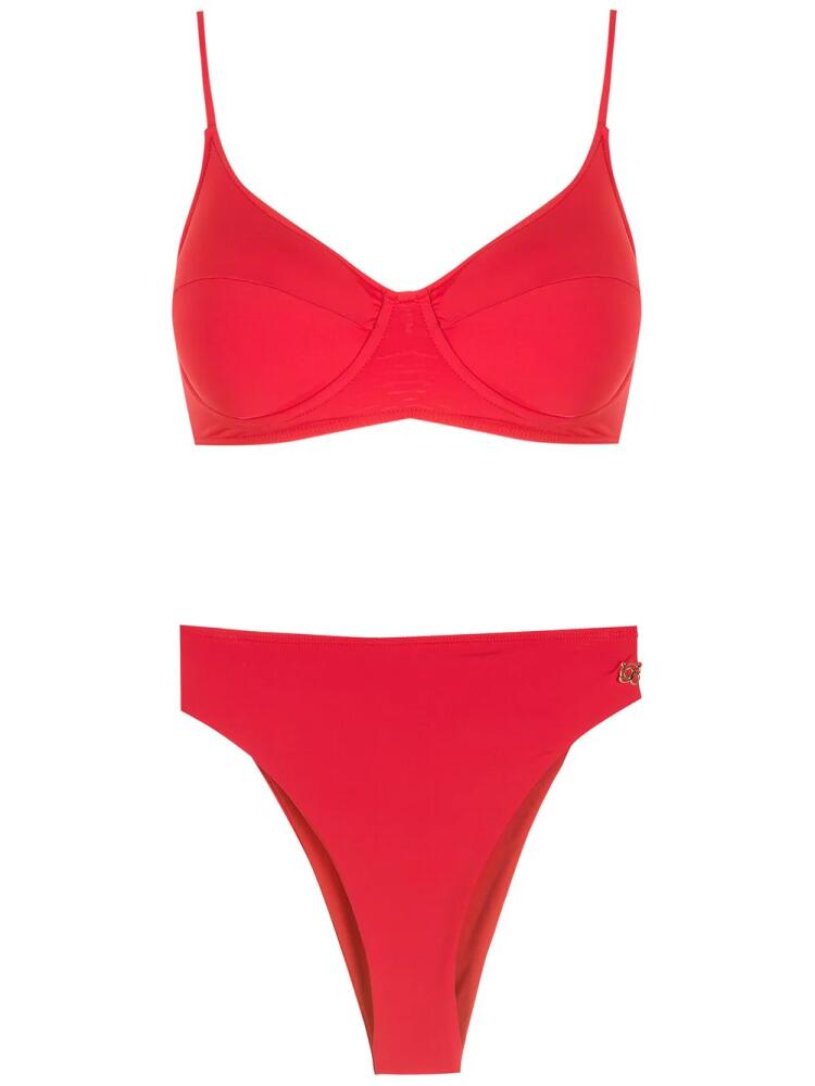 Brigitte high-leg bikini set - Red Cover