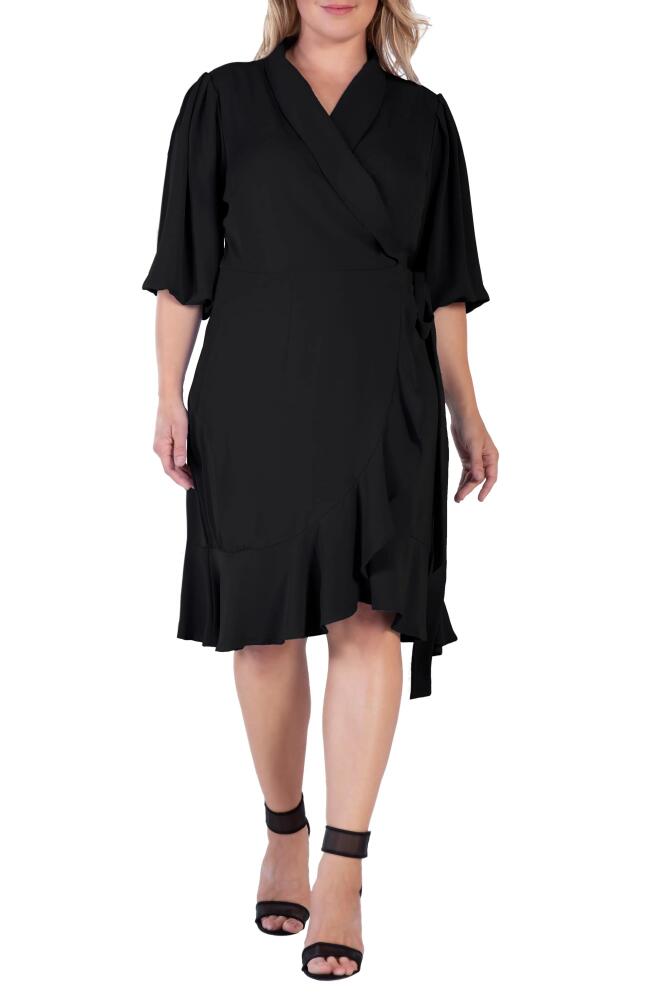 Standards & Practices Kylie Ruffle Wrap Dress in Black Cover