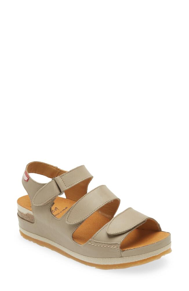 On Foot 201 Slingback Platform Sandal in Taupe Leather Cover