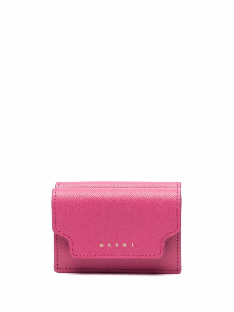 Marni tri-fold leather wallet - Pink Cover