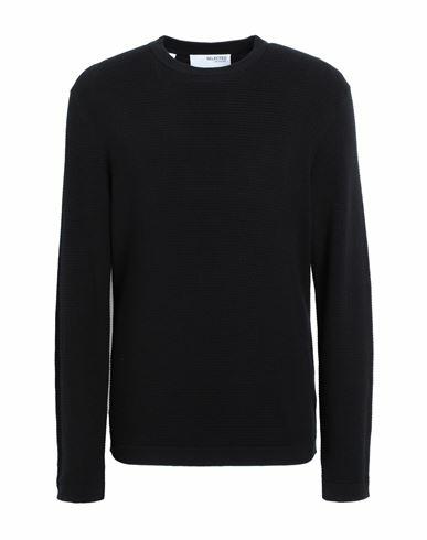 Selected Homme Man Sweater Black Organic cotton Cover