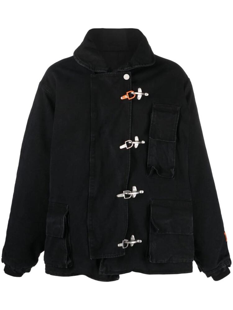 Heron Preston toggle-fastening canvas jacket - Black Cover