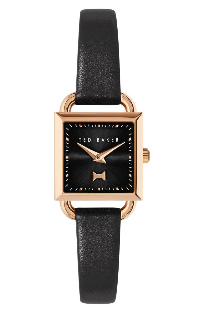 Ted Baker London Taliah Bow Leather Strap Watch, 24mm in Black Cover