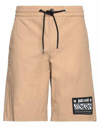 Just Cavalli Man Shorts & Bermuda Shorts Beige Cotton Cover