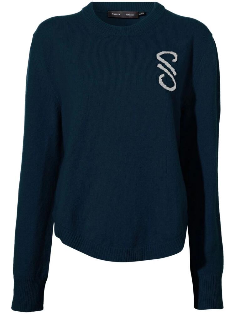 Proenza Schouler Harrison monogram-jacquard jumper - Blue Cover