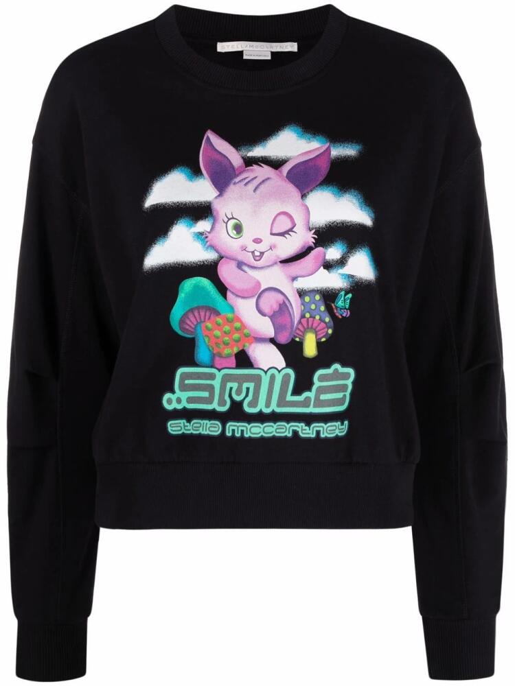 Stella McCartney smile bunny graphic-print sweatshirt - Black Cover