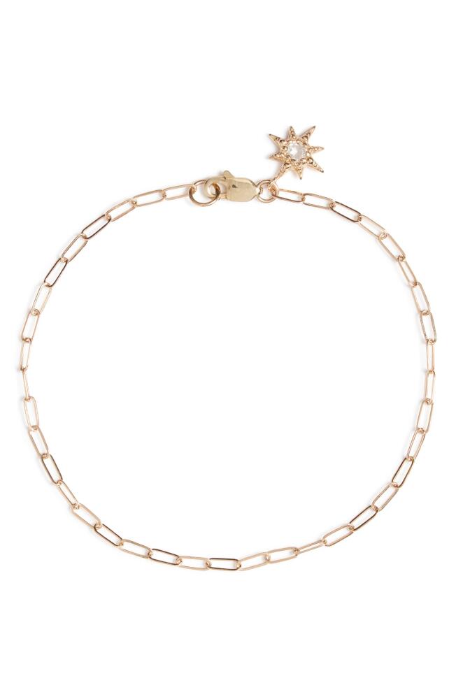 Anzie Classique Paper Clip Starburst Bracelet in Yellow Gold Cover