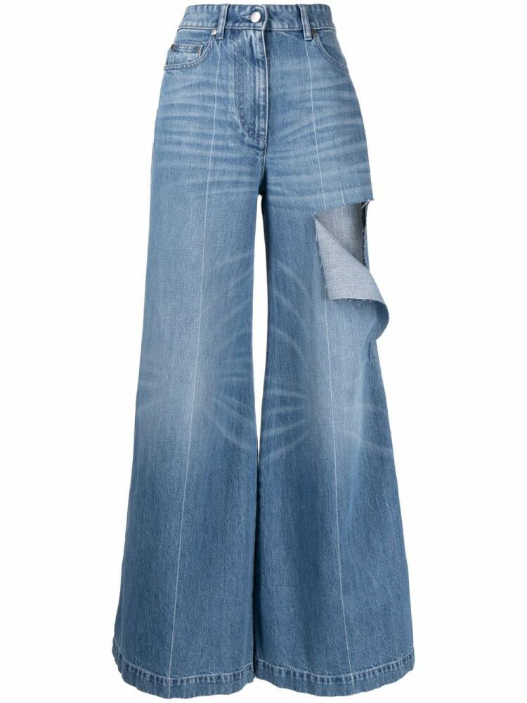 Peter Do ripped wide-leg jeans - Blue Cover