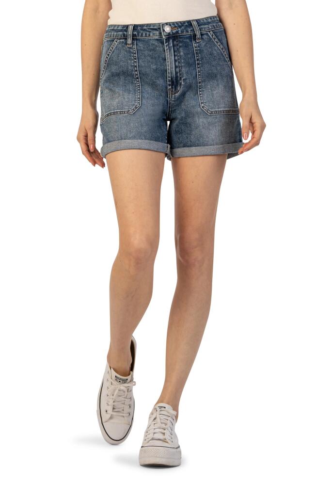 KUT from the Kloth Jane Cuff High Waist Denim Shorts in Courtly Cover