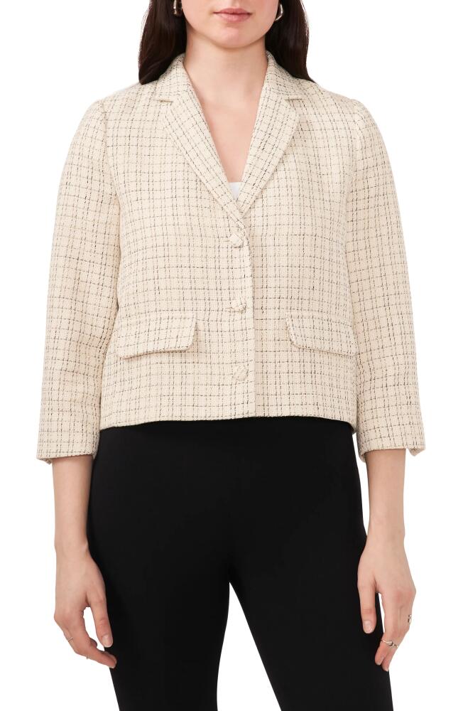 halogen(r) Tweed Crop Blazer in New Ivory Cover