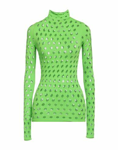 Maisie Wilen Woman T-shirt Acid green Nylon, Elastane Cover