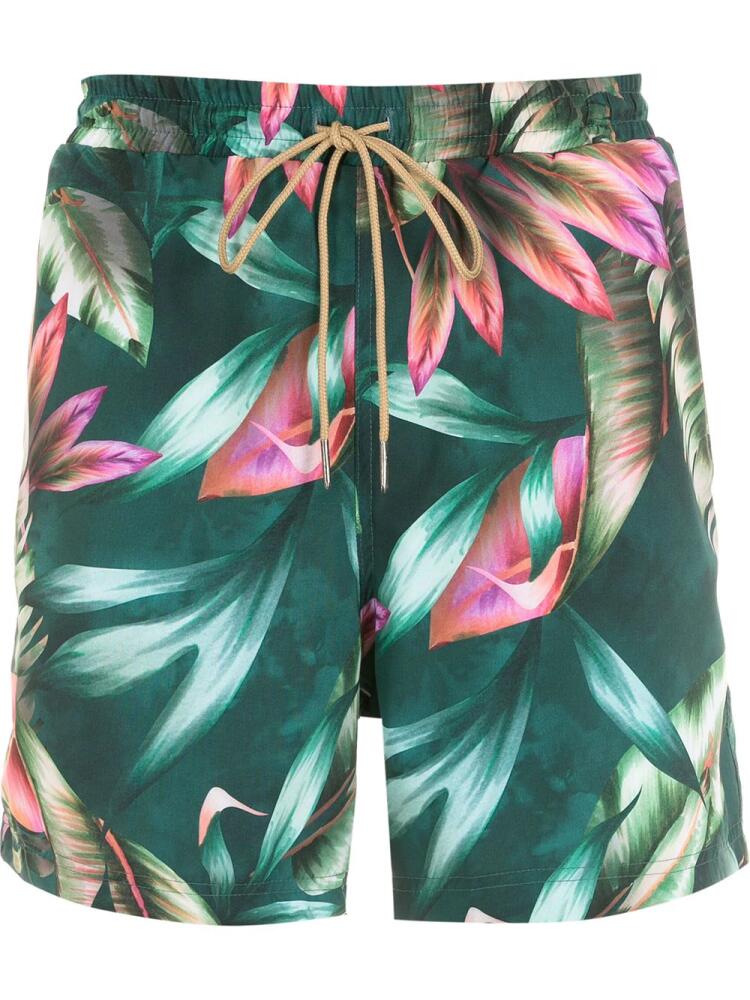 Lygia & Nanny Gil foliage-print swimming shorts - Green Cover