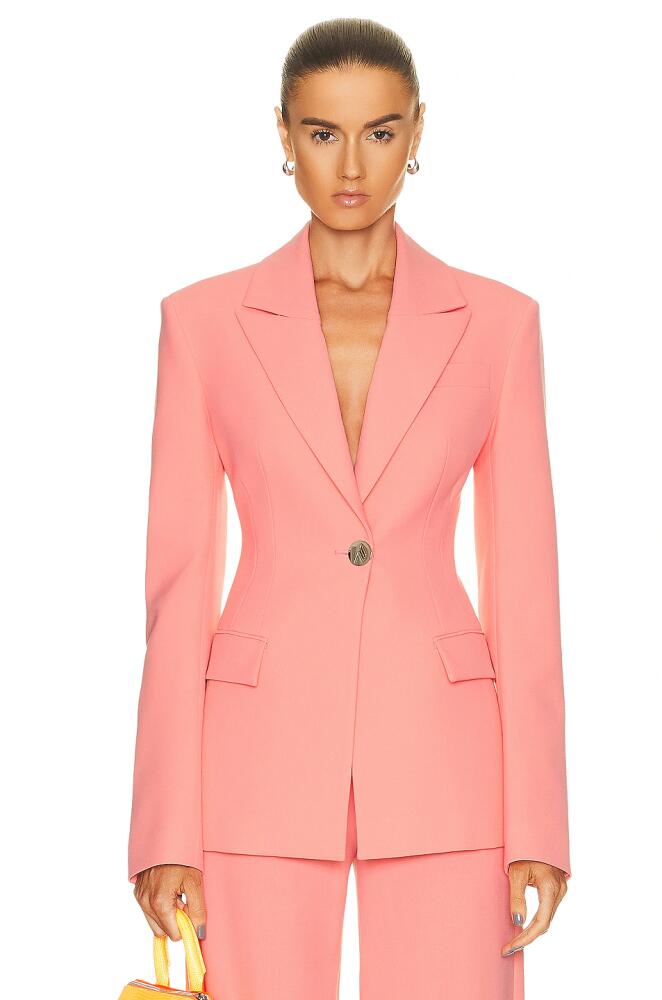 THE ATTICO Blue Blazer in Peach Cover