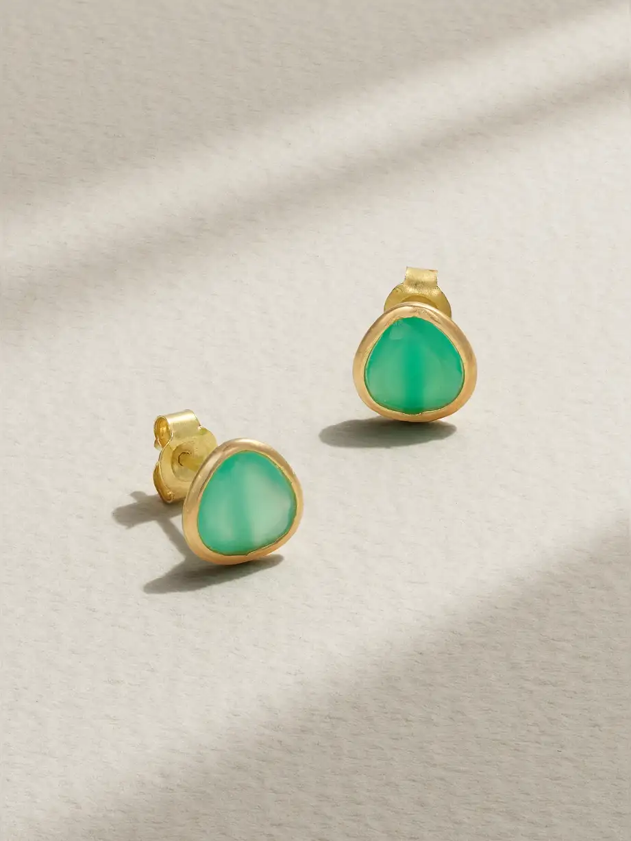 Pippa Small - Large Classic 18-karat Gold Chrysoprase Earrings - One size Cover