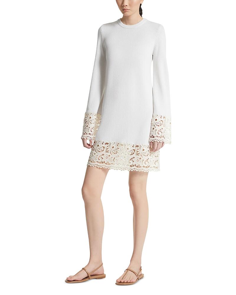 Michael Kors Collection Lace Hem Cashmere Long Sleeve Sweater Dress Cover