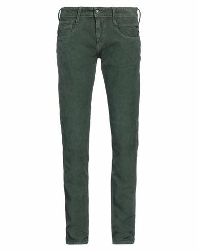 Replay Man Pants Dark green Cotton, Elastane Cover