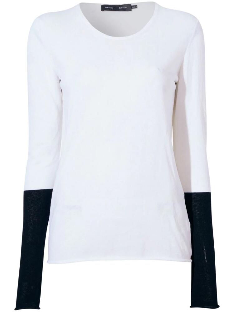 Proenza Schouler Lewis featherweight cotton-silk sweater - White Cover