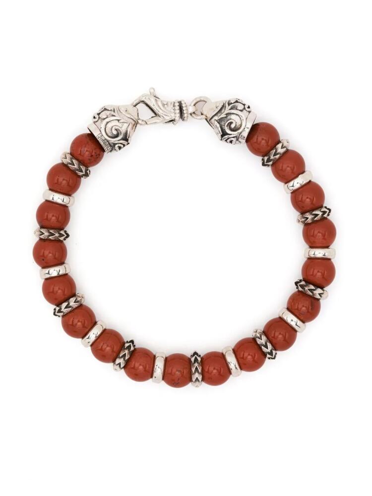 Emanuele Bicocchi engraved-detail bead bracelet - Red Cover