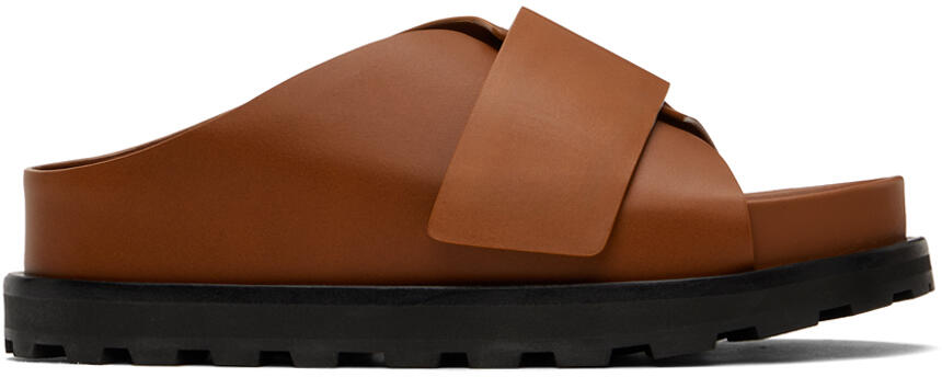 Jil Sander Brown Slip On Slides Cover