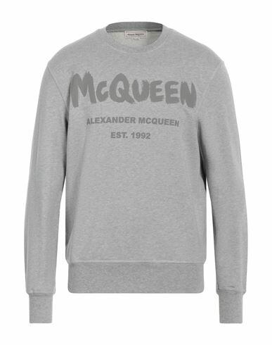 Alexander Mcqueen Man Sweatshirt Grey Cotton, Elastane Cover