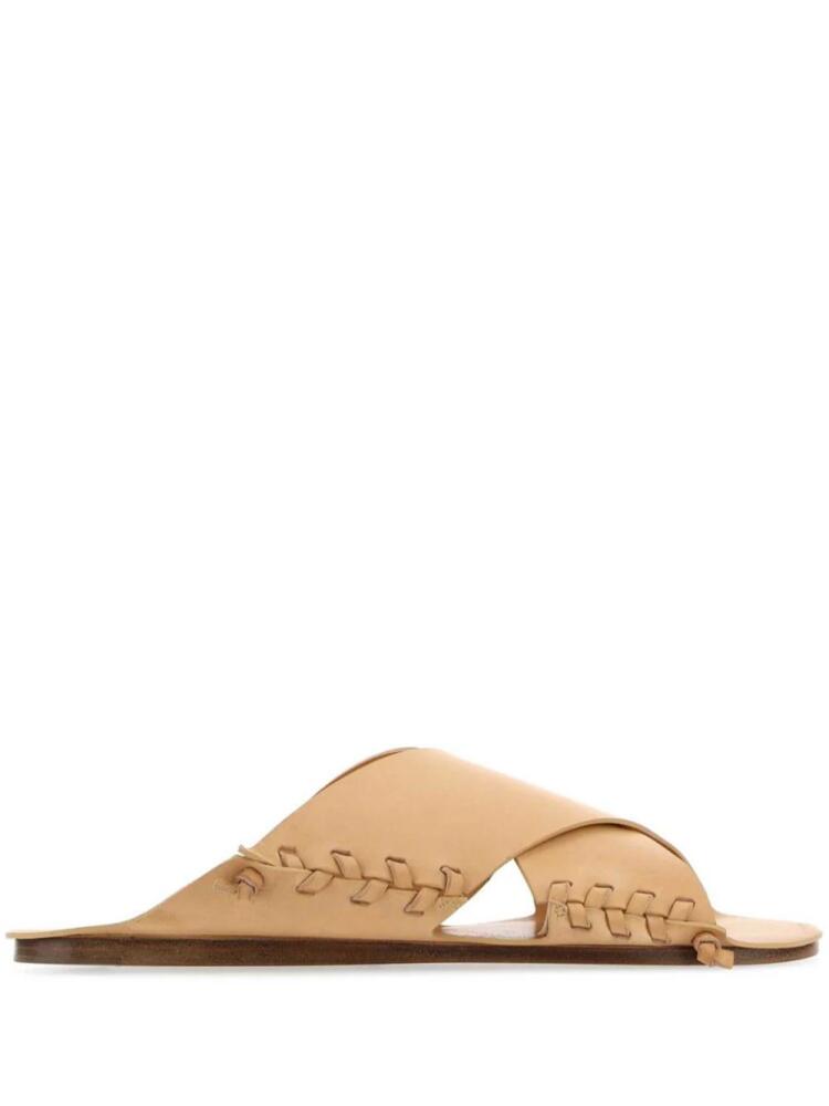 Jil Sander Stitch detailing slippers - Neutrals Cover