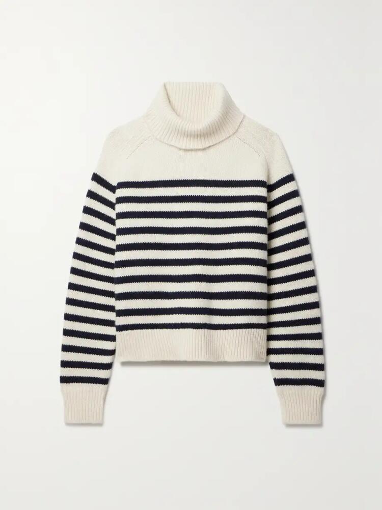 Nili Lotan - Gideon Striped Merino Wool And Cashmere-blend Turtleneck Sweater - Ivory Cover