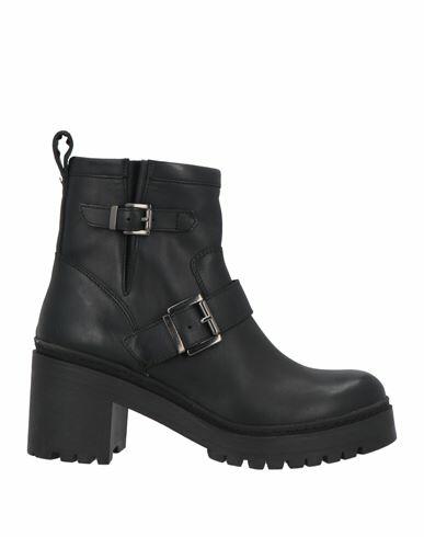 Unisa Woman Ankle boots Black Leather Cover