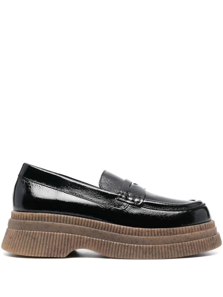 GANNI 55mm penny-slot loafers - Black Cover