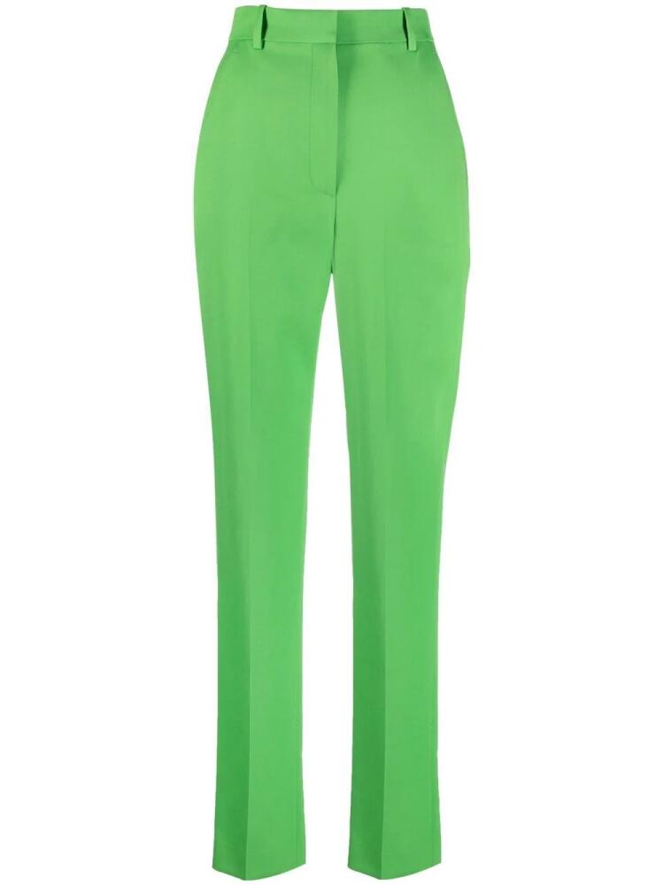 Alexander McQueen high-waisted slim-cut trousers - Green Cover