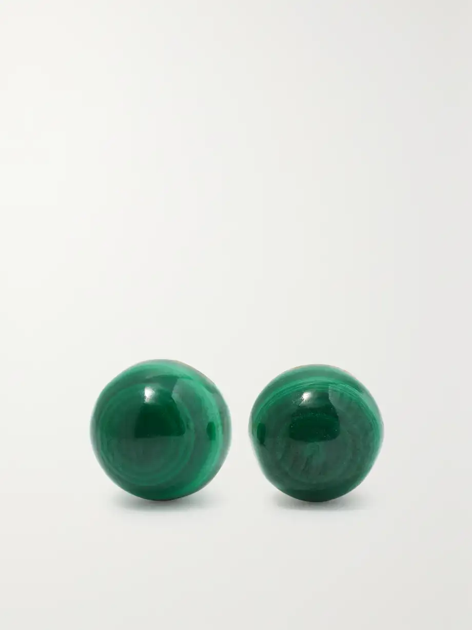 Mateo - 14-karat Gold Malachite Earrings - One size Cover