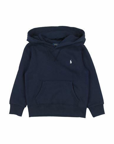 Polo Ralph Lauren Fleece Hoodie Man Sweatshirt Navy blue Cotton, Polyester Cover