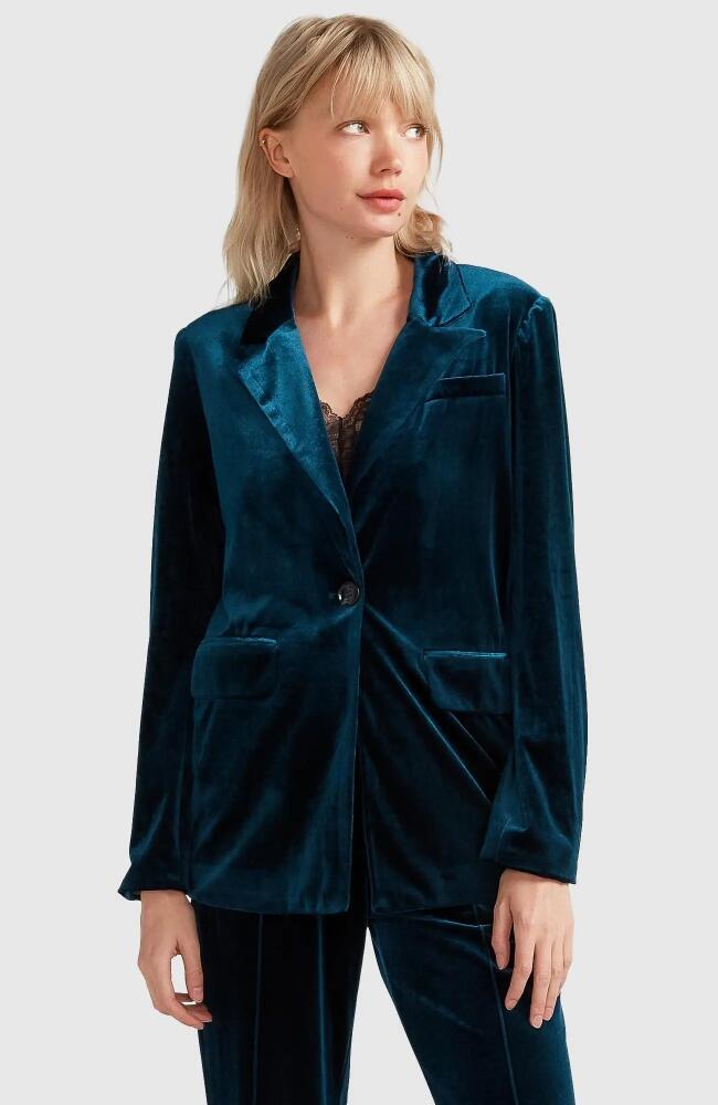 Belle & Bloom Eternity Velvet Blazer in Dark Teal Cover