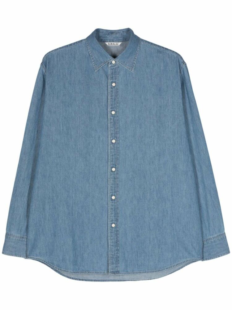 Auralee press-stud denim shirt - Blue Cover