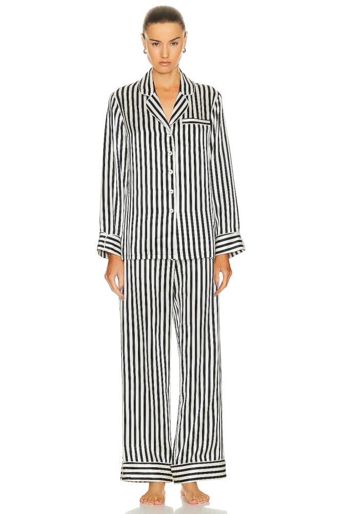 Olivia von Halle Lila Pajama Set in Black,White Cover