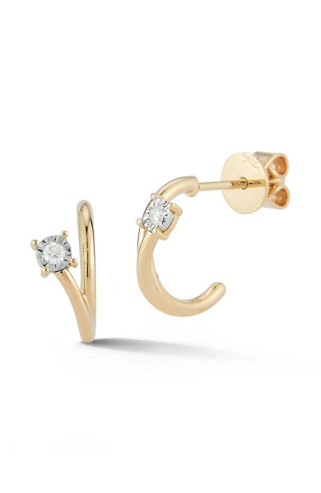 Dana Rebecca Designs Ava Bea Diamond Huggie Hoop Earrings in Yellow Gold Cover