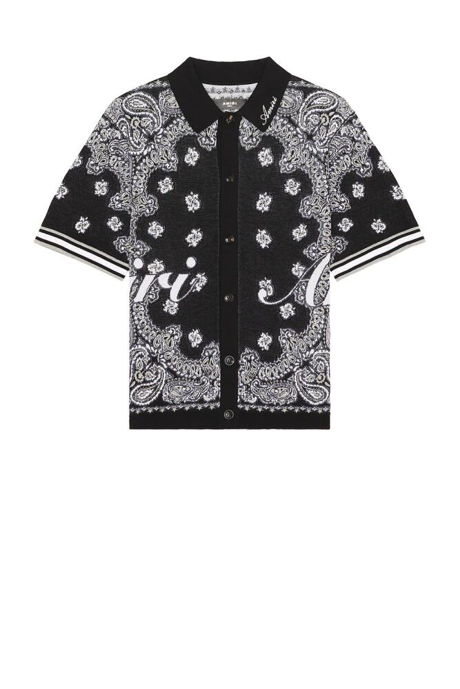 Amiri Cotton Bandana Polo in Black Cover