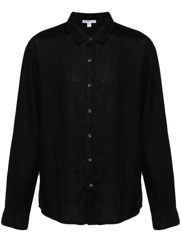 James Perse long-sleeve linen shirt - Black Cover