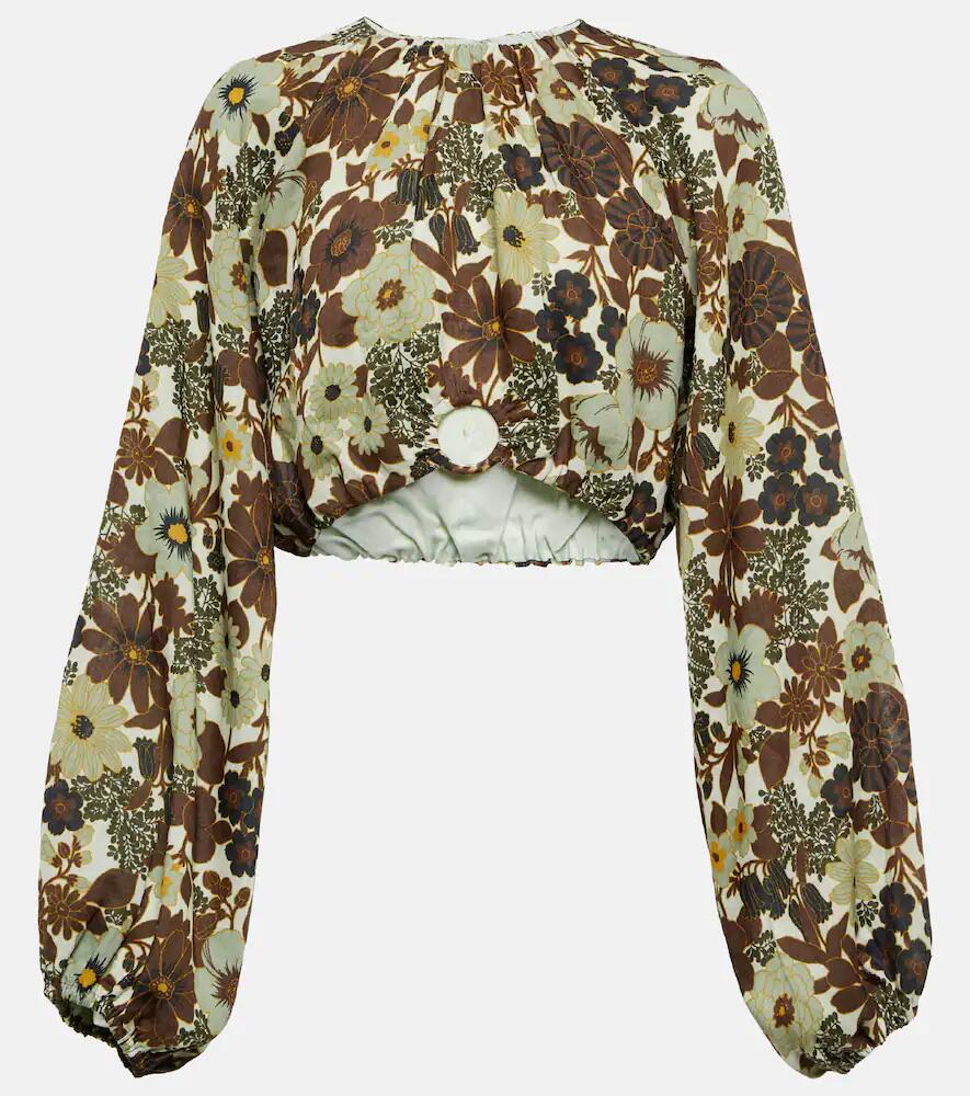 SIR Constantine floral ramie crop top Cover