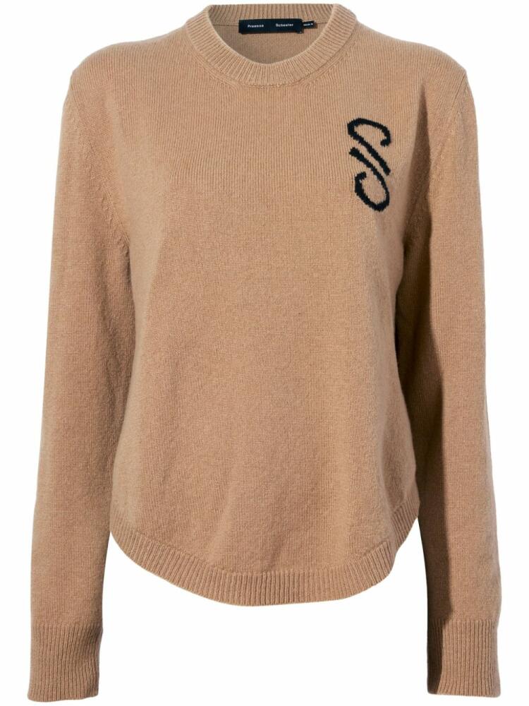 Proenza Schouler Harrison monogram-jacquard jumper - Neutrals Cover