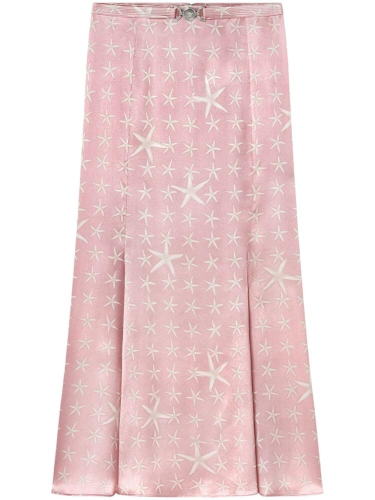 Versace Stella Marina silk midi skirt - Pink Cover