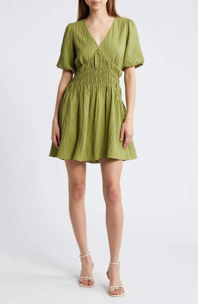 Adelyn Rae Shirred Waist Minidress in Lime Cover