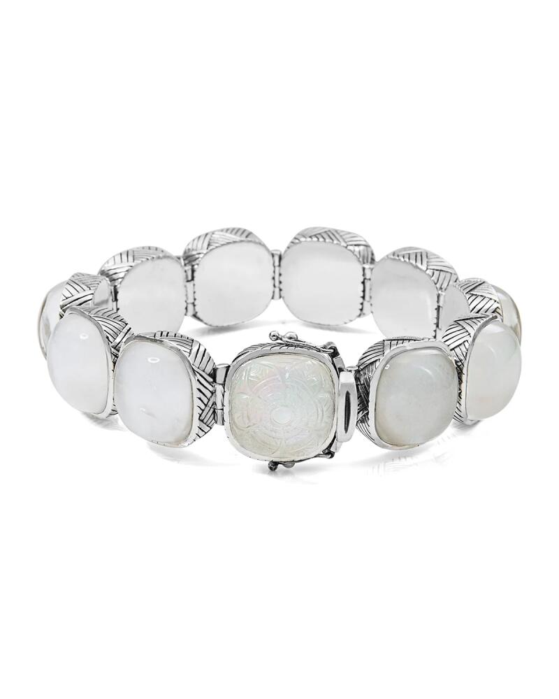 Stephen Dweck Mother-of-Pearl and White Agate Cushion Bracelet Cover