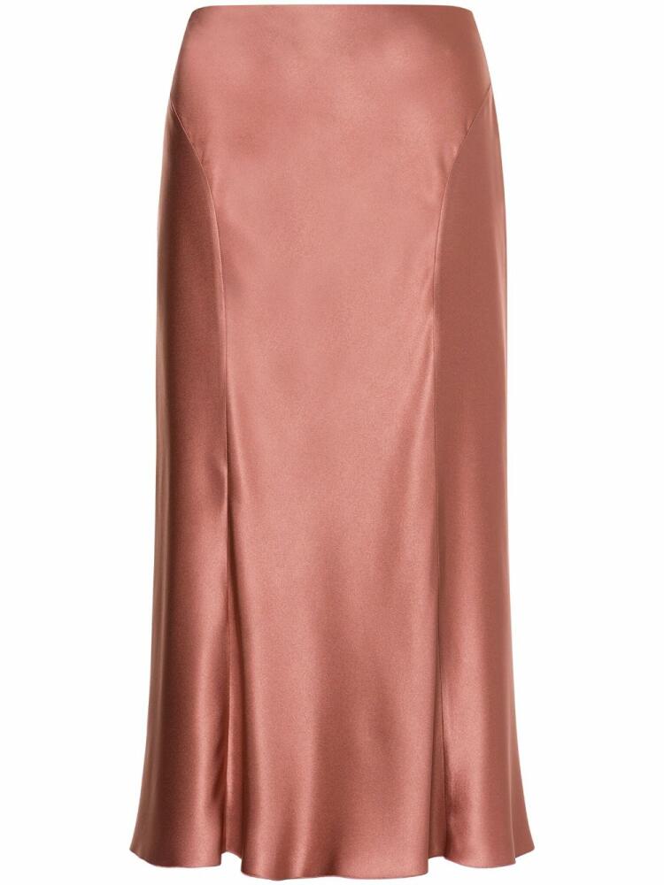 Alberta Ferretti satin midi skirt - Pink Cover