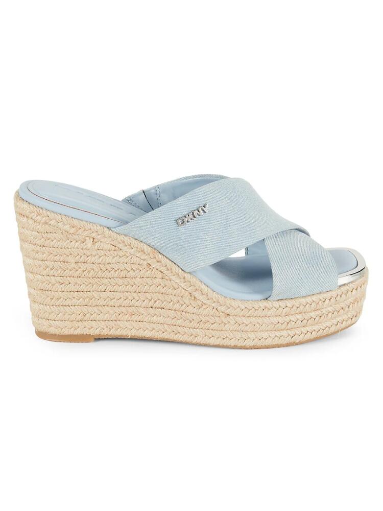 DKNY Women's Maryn Crisscross Espadrille Sandals - Light Blue Cover