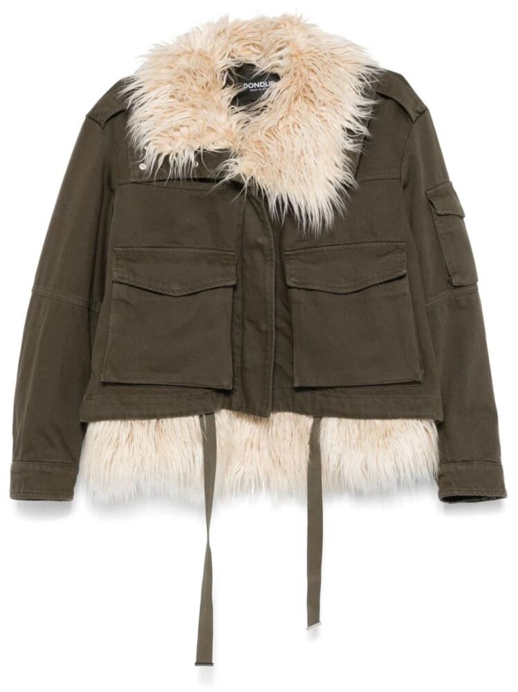 DONDUP faux-fur trimmed jacket - Green Cover