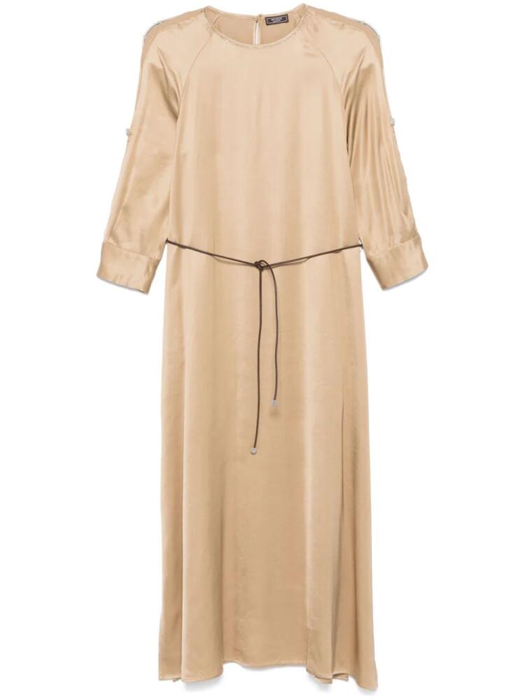 Peserico satin maxi dress - Neutrals Cover