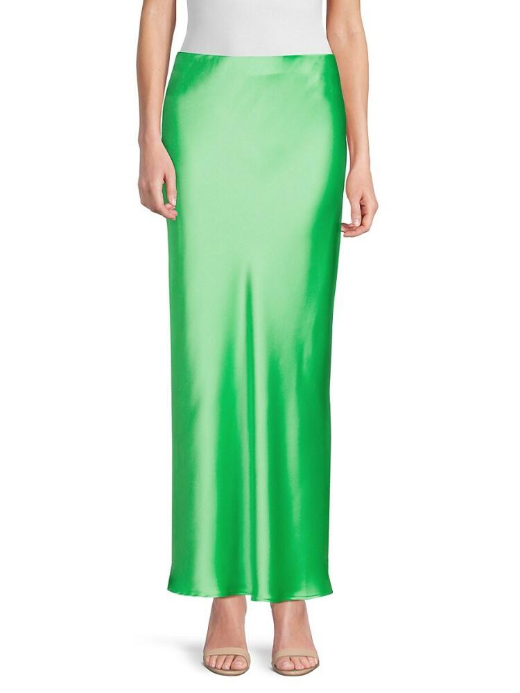 Renee C. Women's Satin Maxi Skirt - Tea Green Cover