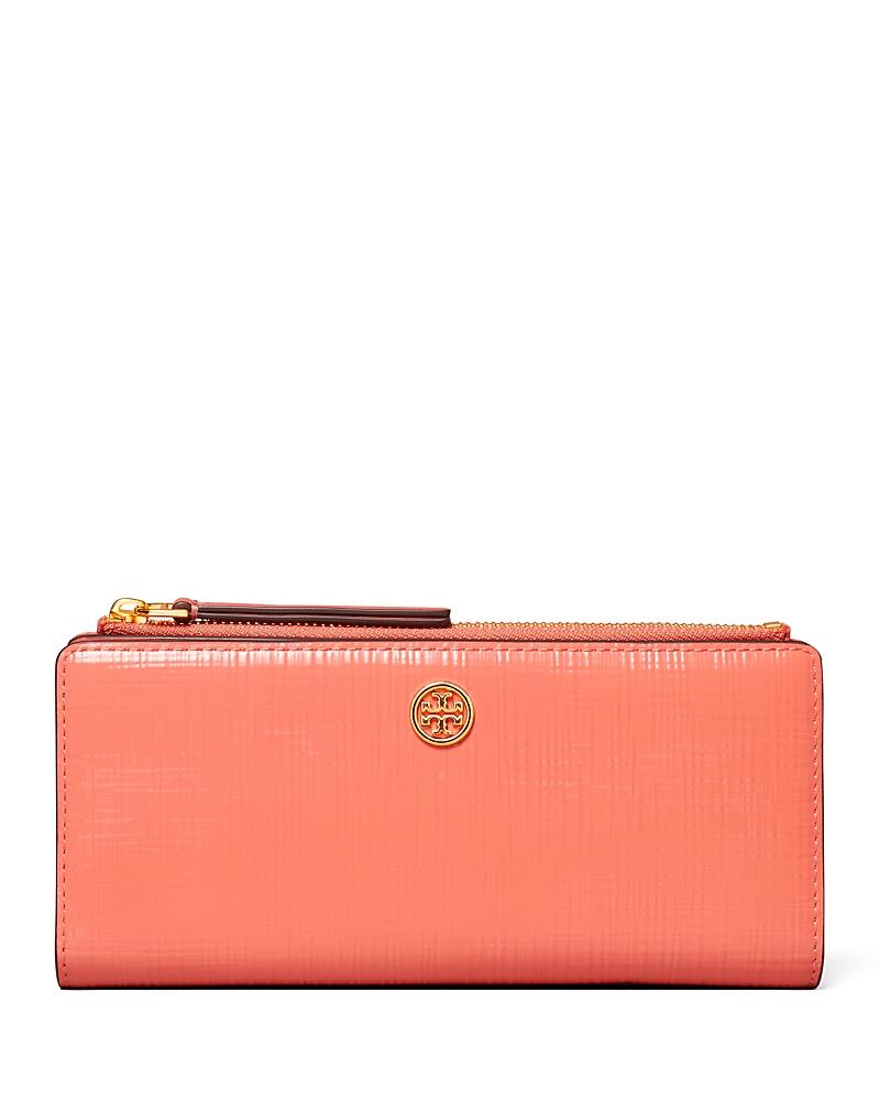 Tory Burch Robinson Crosshatched Zip Slim Wallet Cover