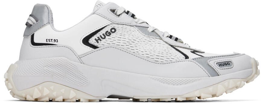 Hugo White & Gray Open Mesh Low-Top Sneakers Cover