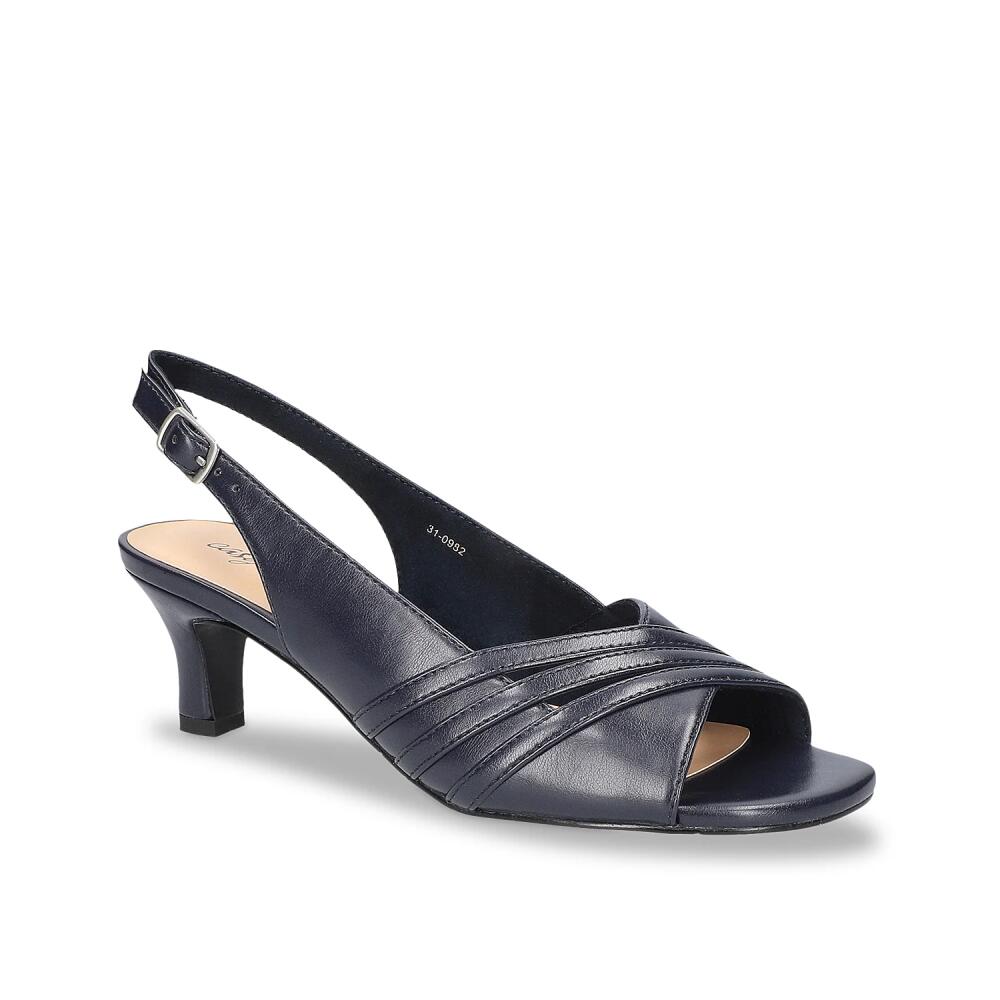 Easy Street Teton Sandal | Women's | Navy/Silver Satin Cover